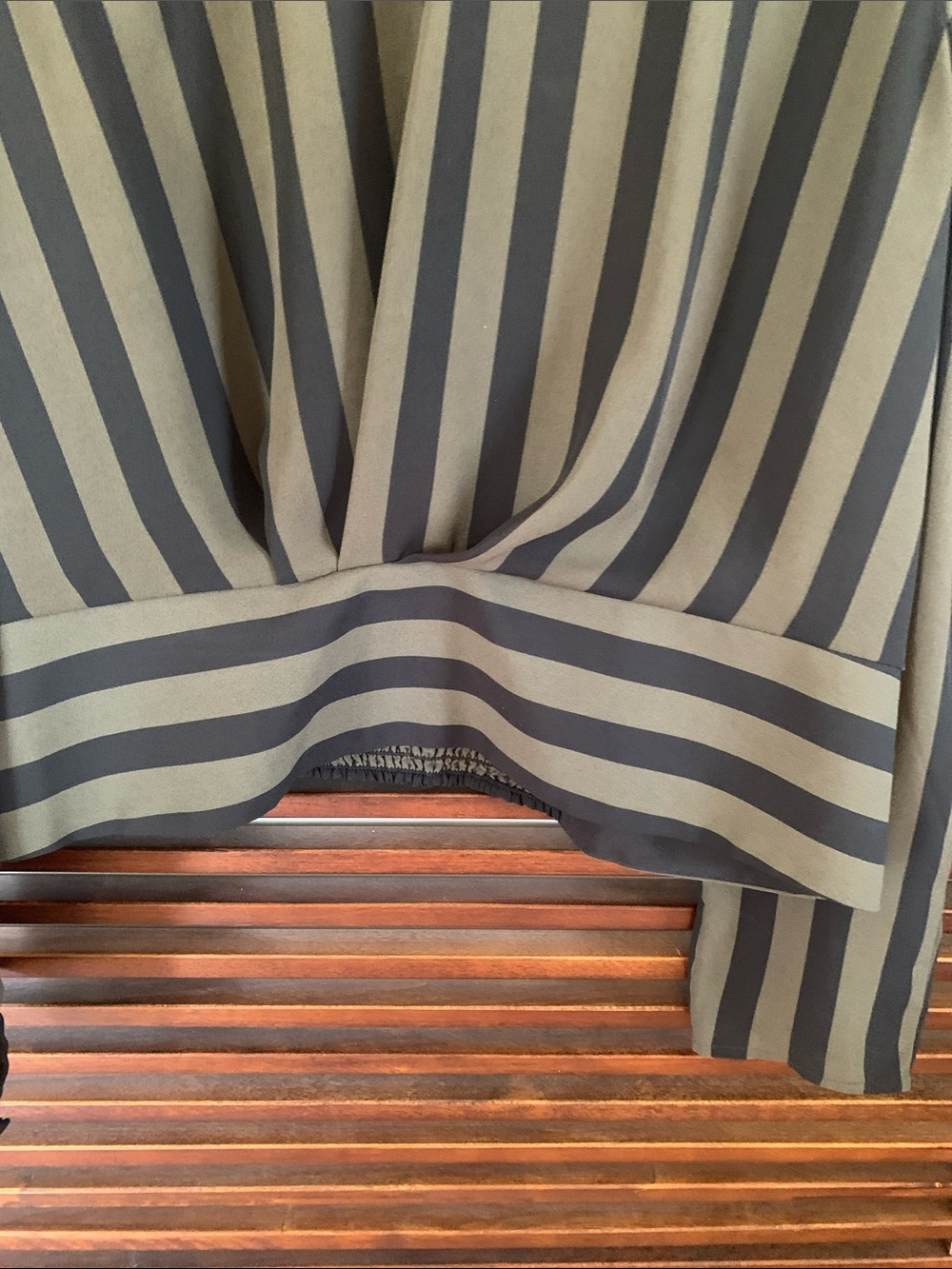 🎉NEW LISTING!🎉Express Olive & Black Striped Blouse - Picture 2 of 9